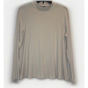 OLD NAVY Luxe Women’s Cream Ribbed Long Sleeve Knit Crew Neck Short Top M NEW